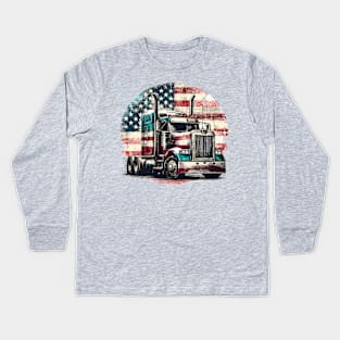 Truck Tractor Kids Long Sleeve T-Shirt